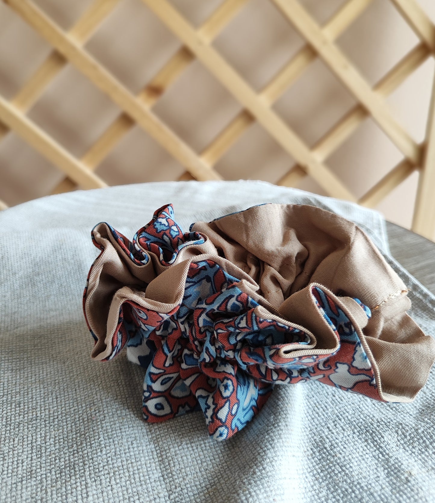 Scrunchie Terracota/ Beige