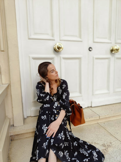 Vestido Cloe flores negro