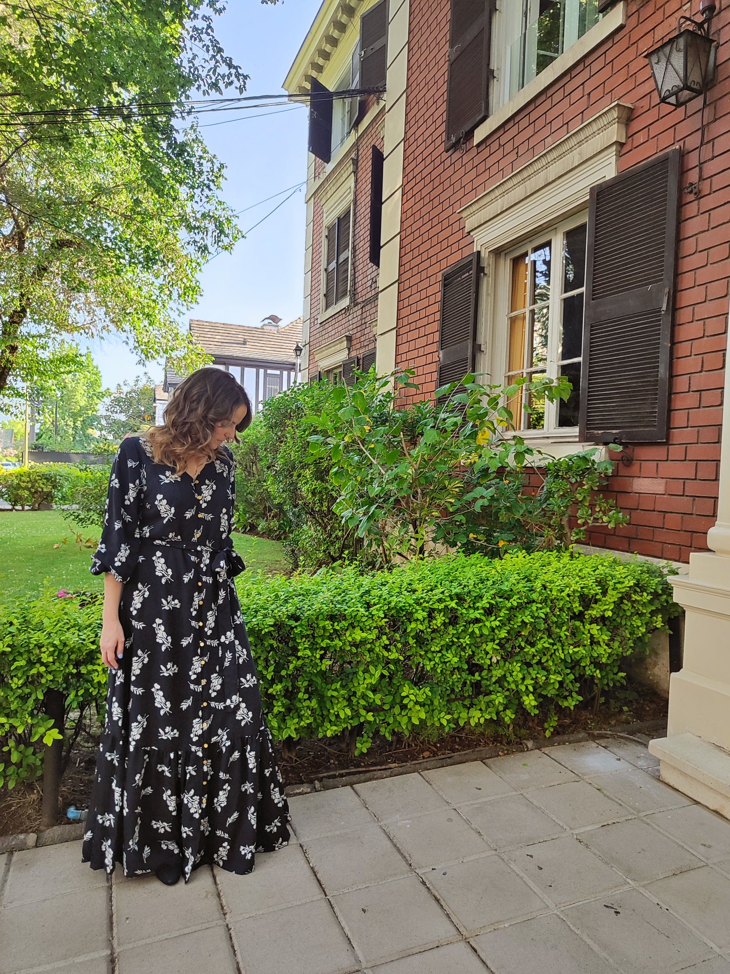 Vestido Cloe flores negro