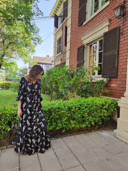 Vestido Cloe flores negro