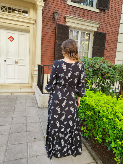 Vestido Cloe flores negro