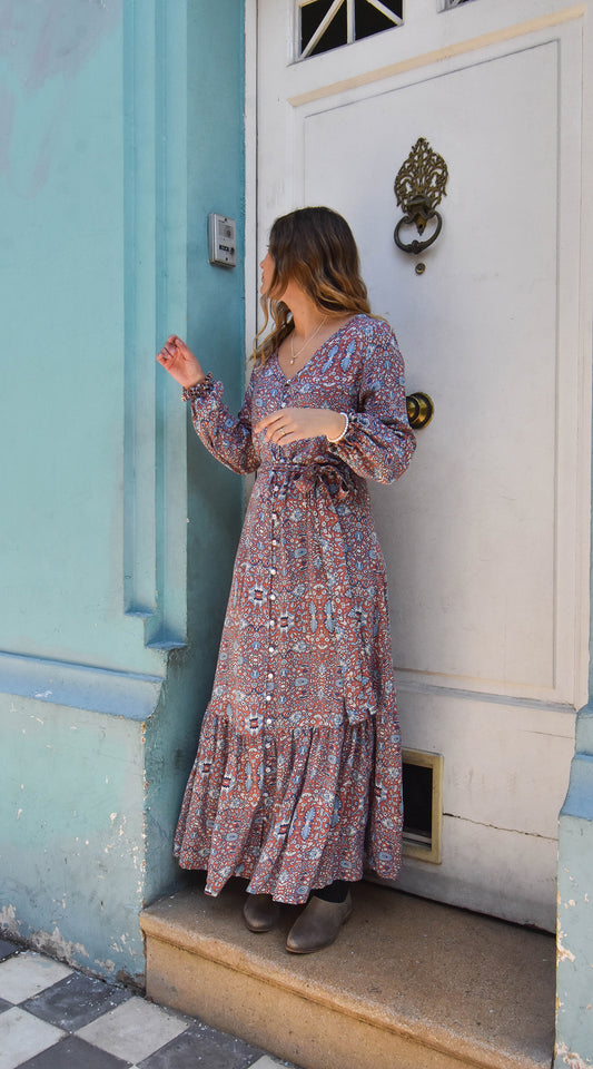 Vestido Cloe terracota